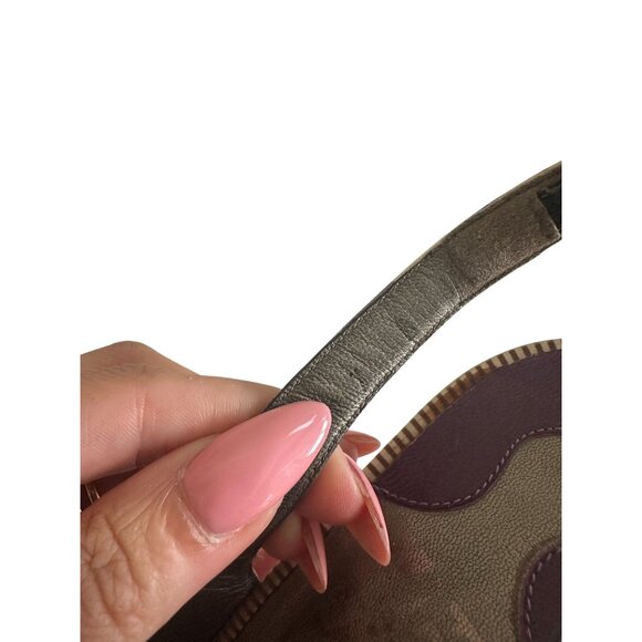 SALVATORE FERRAGAMO Purple White Striped Slingback Heels Size 7 - Picture 9 of 14